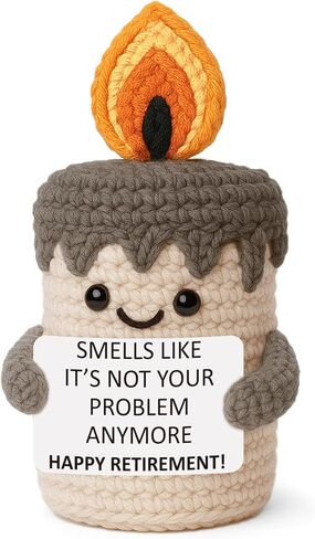 Retirement Gifts for Women Men 2026, Happy Retirement Going Away Farewell Gifts for Coworker Teacher Boss Nurse Retirees, Novelty Retired Presents for Her Him - Funny Crochet Candle Decor in Kuwait