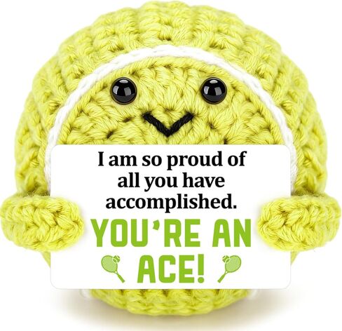 Inspirational Tennis Gifts for Women Men Teen Friend Coworker Employee Girlfriend, Motivational Stress Relief Cheer Support Handmade Crochet Tennis Decor,Birthday Mental Health Gifts for Daughter Dad in Kuwait