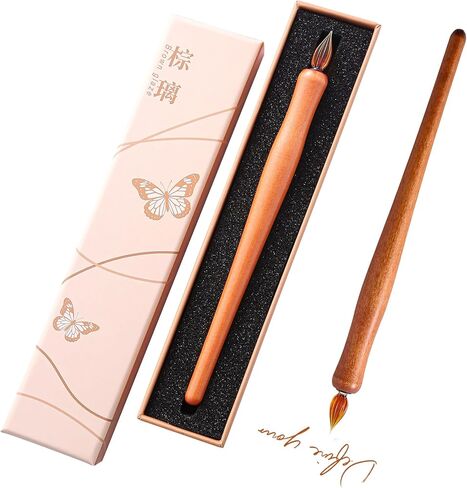 Wooden Handmade Glass Dip Pen Glass Calligraphy Pen for Writing Painting Signing Calligraphy in Kuwait