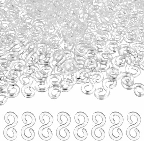 SULIKJHUI 2000 Pcs 0.43x0.23 Inch Clear S Clips for Loom Bracelets, Plastic Bracelet Clips & Connectors, DIY Jewelry Making Supplies for Kids & Adults in Kuwait