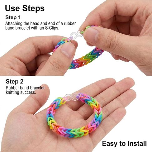 SULIKJHUI 2000 Pcs 0.43x0.23 Inch Clear S Clips for Loom Bracelets, Plastic Bracelet Clips & Connectors, DIY Jewelry Making Supplies for Kids & Adults in Kuwait