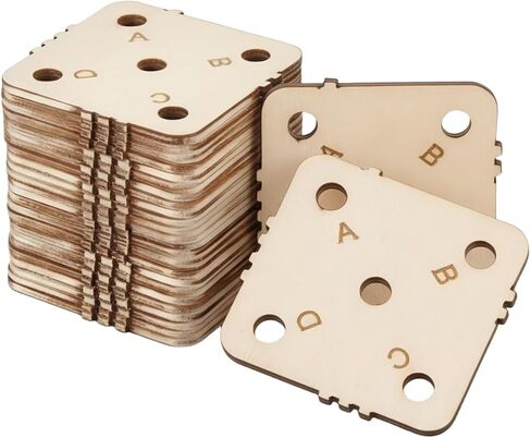 24 pcs 1.8 Inch Square Wooden Weaving Cards with 5 Holes, Tablet Weaving Loom Supplies & Tools for Inkle Loom, Handmade Knitting DIY Craft Projects in Kuwait