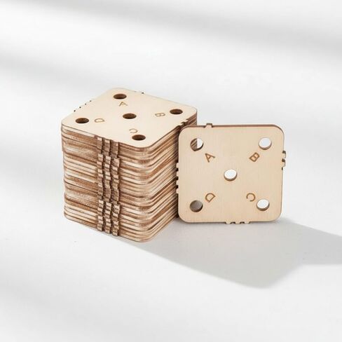 24 pcs 1.8 Inch Square Wooden Weaving Cards with 5 Holes, Tablet Weaving Loom Supplies & Tools for Inkle Loom, Handmade Knitting DIY Craft Projects in Kuwait