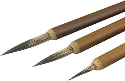 3Pcs Chinese Weasel Hair Hookline Pens for Watercolor Drawing, Small Medium Large Sizes in Kuwait