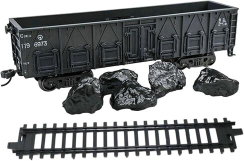 1:75 Train Accessories Model Miniature Carriage with Track Railway Train Set for Kids, Black Open Wagon in Kuwait
