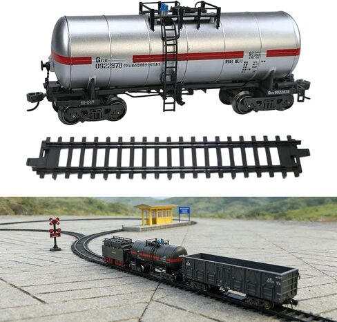 1:75 Train Accessories Model with Track Display Home Decor Present Collection Railway Train Set Simulation Toy for Birthday, Silver in Kuwait