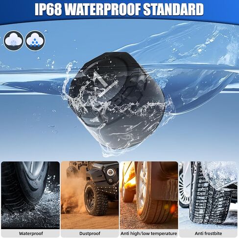 Tire Pressure Monitoring System,TPMS Tire Monitoring System with 6 Tire External Sensors & 6 Alarm Modes,LCD Display, Auto Sleep Mode,Solar-Powered TPMS for RV Trailer Truck Off Road Pickup(0-144 PSI) in Kuwait