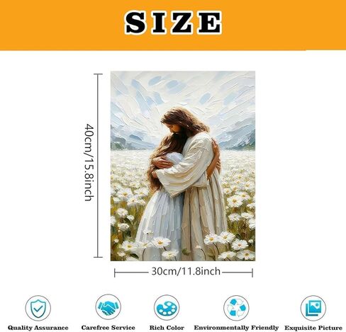 Paint by Numbers for Adults and Kids Beginner, Jesus Hugging Woman Christian Painting by Number Kits On Canvas, Number Artist Paint by Number Kit DIY Oil Painting Acrylic Paints, Home Wall Decor in Kuwait