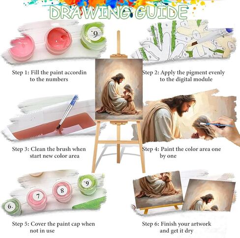 Paint by Numbers for Adults and Kids Beginner, Jesus Hugging Woman Christian Painting by Number Kits On Canvas, Number Artist Paint by Number Kit DIY Oil Painting Acrylic Paints, Home Wall Decor in Kuwait