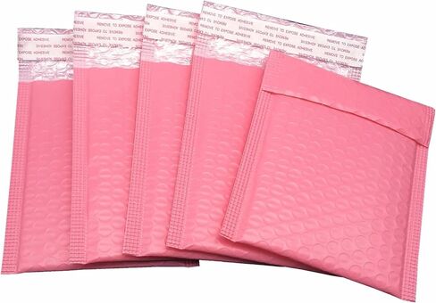 مغلفات فقاعية مقاومة للماء [10 عبوات] 6 بوصة × 9 بوصة #0 أظرف شحن مبطنة بالبولي الوردي أكياس تغليف مبطنة ذاتية الغلق in Kuwait