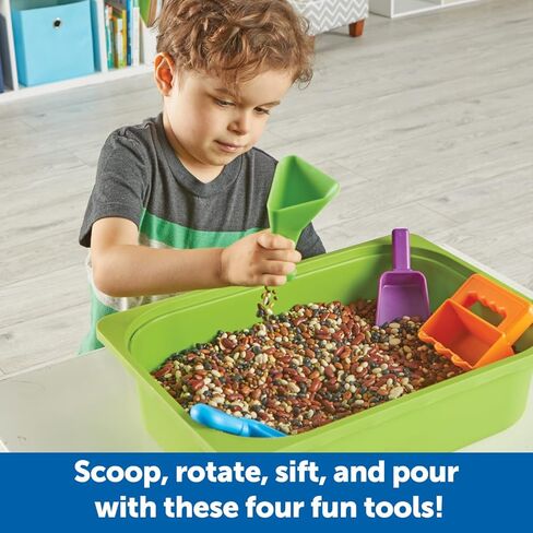 Learning Resources Helping Hands Sensory Scoops - Fidget Sand Toys, Water Bin Play, Tool Set, Fine Motor Games, Toddler Daycare Essentials, Preschool Sensory Bin Toys, Outdoor Toys for Toddlers 3-5 in Kuwait