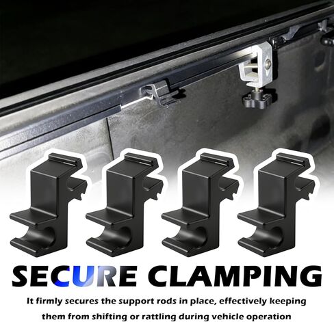 4PCS Tonneau Cover Clamps for Prop Rod Fixtion,Tnneau Cover Clips Replacement with 0.3 Inch Diameter Hole,No-Drill Installation Tonneau Covers Parts for Truck Upgrades and Maintain in Kuwait