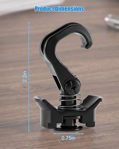8 عبوات من خطافات المسار L، تركيب مسمار فردي دوار على شكل L، خطاف تروس قابل للتعديل محمل بنابض لمقطورة شاحنة بضائع سرير المرآب RV ATV، 100 رطل أقصى حمولة in Kuwait