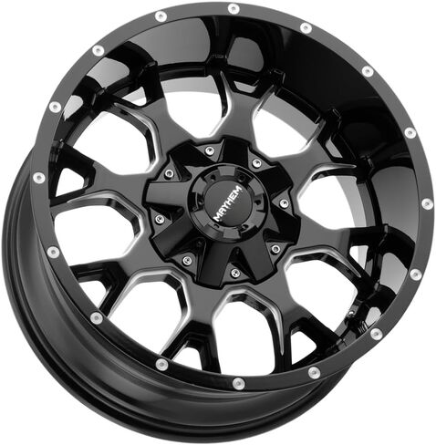 Mayhem Warrior 8015 مطحون باللون الأسود اللامع 17X9 8-165.1 -12 مم 130.8 مم in Kuwait