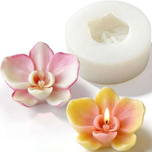 Phalaenopsis Orchid Flower Silicone Candle Mold,Orchids Flowers Balls Epoxy UV Resin Molds 3D Silicone Molds for Crafts Gummy Mold for Baking Making Chocolate Soap Wax Resin Casting DIY Aromatherapy in Kuwait