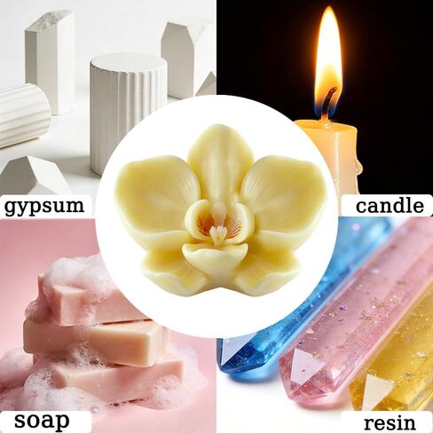 Phalaenopsis Orchid Flower Silicone Candle Mold,Orchids Flowers Balls Epoxy UV Resin Molds 3D Silicone Molds for Crafts Gummy Mold for Baking Making Chocolate Soap Wax Resin Casting DIY Aromatherapy in Kuwait
