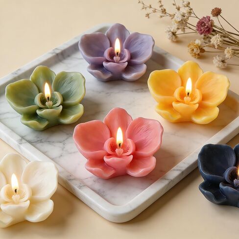Phalaenopsis Orchid Flower Silicone Candle Mold,Orchids Flowers Balls Epoxy UV Resin Molds 3D Silicone Molds for Crafts Gummy Mold for Baking Making Chocolate Soap Wax Resin Casting DIY Aromatherapy in Kuwait