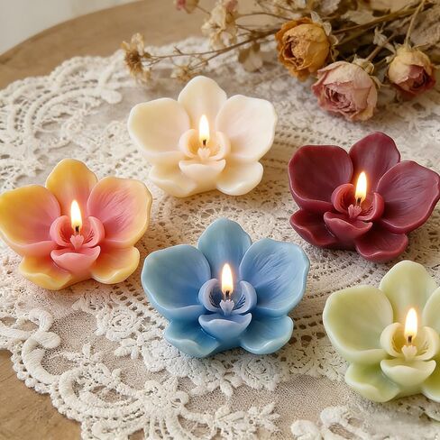 Phalaenopsis Orchid Flower Silicone Candle Mold,Orchids Flowers Balls Epoxy UV Resin Molds 3D Silicone Molds for Crafts Gummy Mold for Baking Making Chocolate Soap Wax Resin Casting DIY Aromatherapy in Kuwait