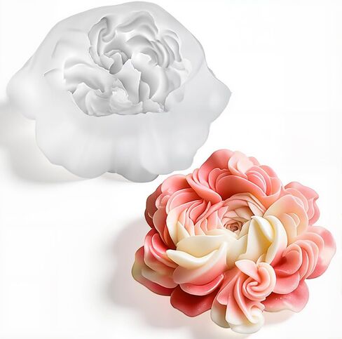 Flowers Silicone Candle Molds for Candle Making 3D Flowers Silicone Mold for Epoxy Resin Florals Soap Mold Candles DIY Making Supplies Floral UV Resin Mold for Baking Chocolate Gummy Cookie Cement in Kuwait