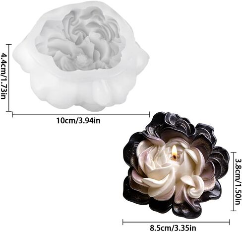 Flowers Silicone Candle Molds for Candle Making 3D Flowers Silicone Mold for Epoxy Resin Florals Soap Mold Candles DIY Making Supplies Floral UV Resin Mold for Baking Chocolate Gummy Cookie Cement in Kuwait