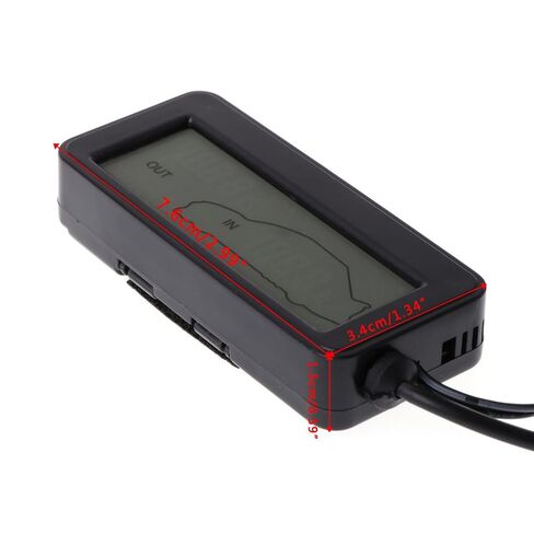 موازين الحرارة التشخيصية والاختبارية، شاشة LCD رقمية للسيارة، عداد داخلي خارجي مع كابل 1.5 متر داخل شاشة عرض درجة الحرارة الخارجية in Kuwait