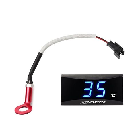 Cylinder Head Temperature Meter Test Engine Temperature Gauge with Size 10mm 14mm Probe Sensor Adapter for Motorcycle Racing Scooter (Black, Right Holder) in Kuwait