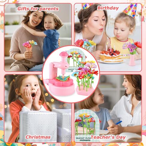 Casuenia Fabric Flower Bouquet Toys for Kids Ages 4-8, DIY Flower Making Kit, Bouquet Craft Kits Creative Gift for 4 5 6 7 8 Years for Toddler Girl for Birthday Christmas in Kuwait