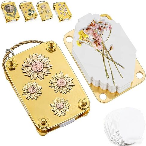 Mini Flower Press Keychain,Micro Flower Press Kits, with 20Pcs Paper-Portable Miniature Flowers Drying Press Kit for Arts (Style B) in Kuwait