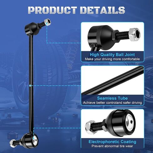 وصلات نهاية قضيب التثبيت الأمامي K7258 متوافقة مع 1996-2020 Dodge Grand Caravan & Chrysler Town and Country 2002 2003 2004 2005 2006 2007 2008 2009 2010 2011 2012 2013 2014 2015 2016، مجموعة من 2 in Kuwait