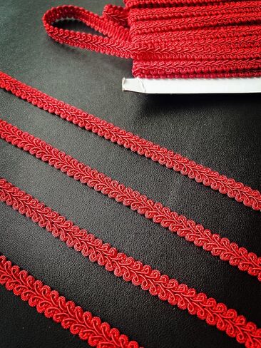 14 Yards 1/2 Inch Width Red Gimp Braid Lace Trim Centipede Lace Ribbon for Sewing and Crafts in Kuwait