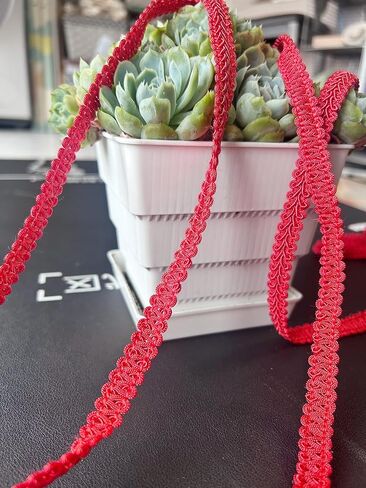 14 Yards 1/2 Inch Width Red Gimp Braid Lace Trim Centipede Lace Ribbon for Sewing and Crafts in Kuwait