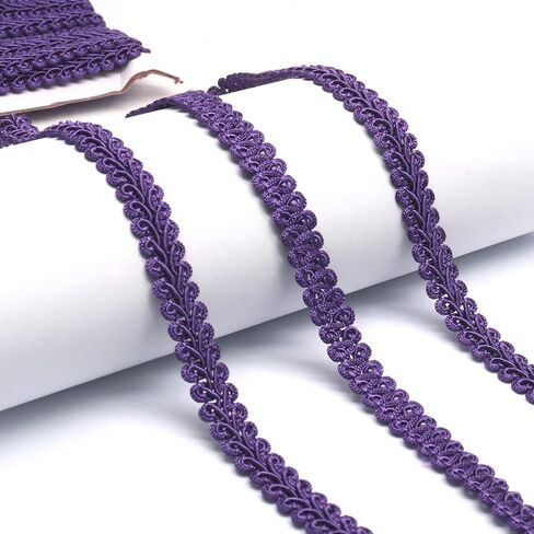 14 Yards 1/2 Inch Purple Gimp Braid Trim, Decorative Gimp Trim Ribbon Polyester Woven Braid Trim for Sewing DIY Crafts, Costumes and Gift Embellishment in Saudi Arabia
