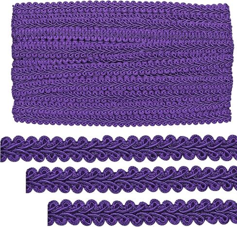 14 Yards 1/2 Inch Purple Gimp Braid Trim, Decorative Gimp Trim Ribbon Polyester Woven Braid Trim for Sewing DIY Crafts, Costumes and Gift Embellishment in Kuwait