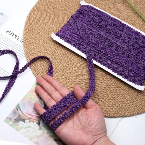 14 Yards 1/2 Inch Purple Gimp Braid Trim, Decorative Gimp Trim Ribbon Polyester Woven Braid Trim for Sewing DIY Crafts, Costumes and Gift Embellishment in Saudi Arabia