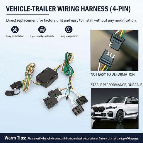 56534 4-Pin مقطورة الأسلاك تسخير يناسب B-M-W X5 2015-2018 in Kuwait
