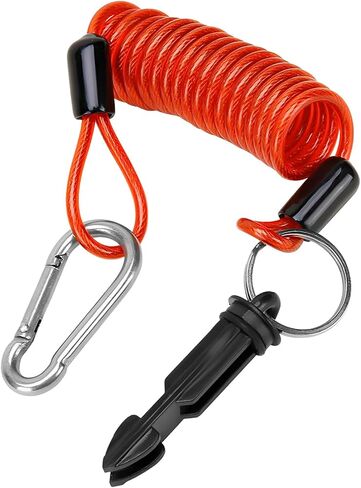 Trailer Brake Away Cable, 4FT High Rebound Emergency Breakaway Safety Cable with Stainless Steel Carabiner & Pin, Heavy Duty Spring Towing Coiled Wire for RV Trailer Camper in Kuwait