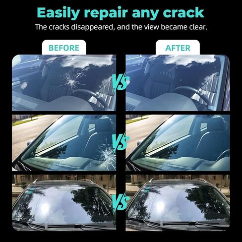 DEZEU 2026 Windshield Crack Repair Kit,Upgraded 2 Bottles Windshield Chip Repair Kit,5MinQuick-Glass Repair Liquid,Long-Lasting for Windshields, Windows, Mirrors,All Crack Types 0.68 FL OZ. in Kuwait