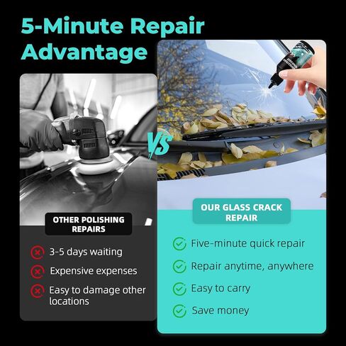 DEZEU 2026 Windshield Crack Repair Kit,Upgraded 2 Bottles Windshield Chip Repair Kit,5MinQuick-Glass Repair Liquid,Long-Lasting for Windshields, Windows, Mirrors,All Crack Types 0.68 FL OZ. in Kuwait