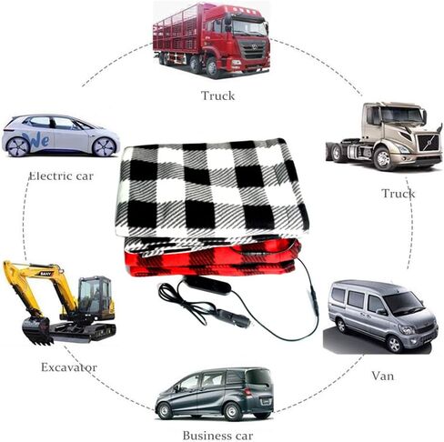 aqxreight Electric Car Blanket Heated 12V Fleece Travel Throw with Temperature for Cars, RVs, Office and Home Use in Saudi Arabia