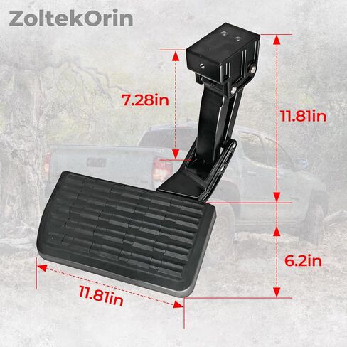 Retractable Bed Step for Toyota Tacoma 2012-2023, Tailgate Bumper Step Replace PT392-35100, Heavy Duty Aluminum Foldable Truck Step in Kuwait