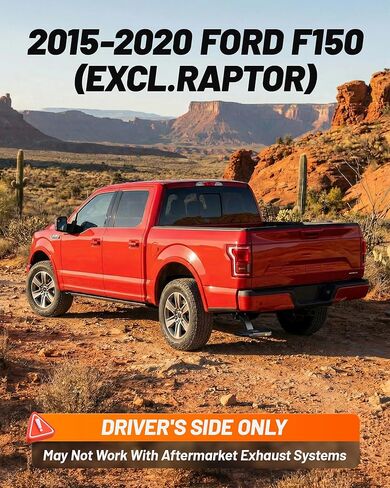 WOLFBOX خطوة سرير قابلة للسحب لـ 2015-2020 Ford F150، 330 رطلاً من خطوة سرير الشاحنة الثقيلة، خطوة الباب الخلفي المصنوعة من الألومنيوم غير القابلة للانزلاق تحل محل التثبيت السهل (ليس لنماذج رابتور والعادم المزدوج) in Kuwait