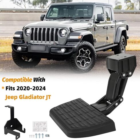 خطوة السرير القابلة للسحب متوافقة مع Jeep Gladiator JT 2020 2021 2022 2023 2024 3.6L 5.7L المصد الخلفي للباب الخلفي يستبدل # 7532601A 75326-01A in Kuwait