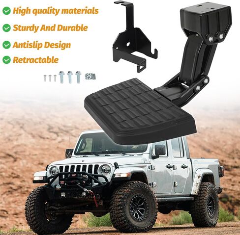 خطوة السرير القابلة للسحب متوافقة مع Jeep Gladiator JT 2020 2021 2022 2023 2024 3.6L 5.7L المصد الخلفي للباب الخلفي يستبدل # 7532601A 75326-01A in Kuwait