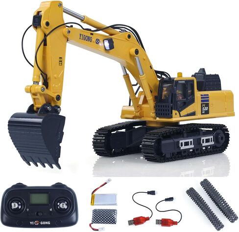 TOUCAN RC HOBBY 1/50 حفار تحكم لاسلكي PC520 كهربائي RC حفار بناء مركبة نموذج نهائي مسارات معدنية وحدة أصوات للأعمار من 14 عامًا فما فوق in Kuwait
