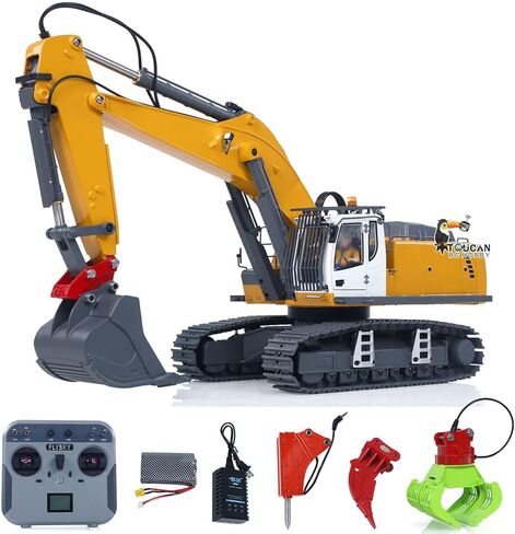 TOUCAN RC HOBBY 1/18 Kabolite 5901 970 100S Electronic Lifting RC Excavator Flysky Remote Control Digger Engineering Vehicle Electric Ripper Hammer in Kuwait