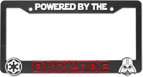 LP Frameworks Powered by The Darkside 3D Raised License Plate Frame | 1 Pack Car License Plate Cover | Universal US Car Black License Plate Holder | Auto Accessories (Car, Truck and SUV) in Saudi Arabia