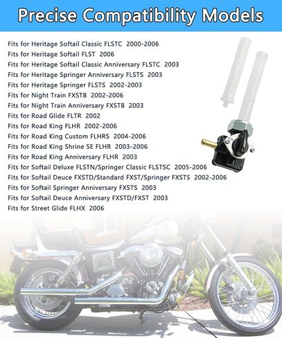 صمام الوقود 61338-02 بيتكوك يناسب هارلي ديفيدسون FLSTF FXDL FLHT FLST FXSTB FLHR FXST 2002-2006، مخرج بيتكوك الأيسر in Kuwait