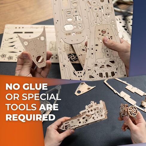 يخت UGEARS Serenity's Dream Model، طقم نموذج سفينة خشبي ثلاثي الأبعاد للكبار، ارتفاع 17.3 بوصة، نماذج خشبية DIY لقوارب المتحمسين in Kuwait