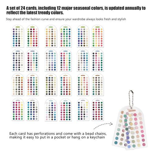 Ultimate 12 Season Color Analysis Cards,All 12 Color Seasonal Set,Portable Color Matching Guide for Outfits & Makeup,Double-Sided Palette in Kuwait
