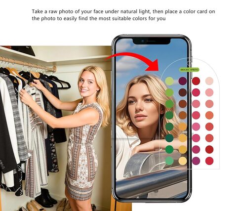 Ultimate 12 Season Color Analysis Cards,All 12 Color Seasonal Set,Portable Color Matching Guide for Outfits & Makeup,Double-Sided Palette in Kuwait